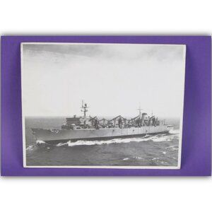 Vintage Naval ship photograph mounted on board 13.875"x10.875"